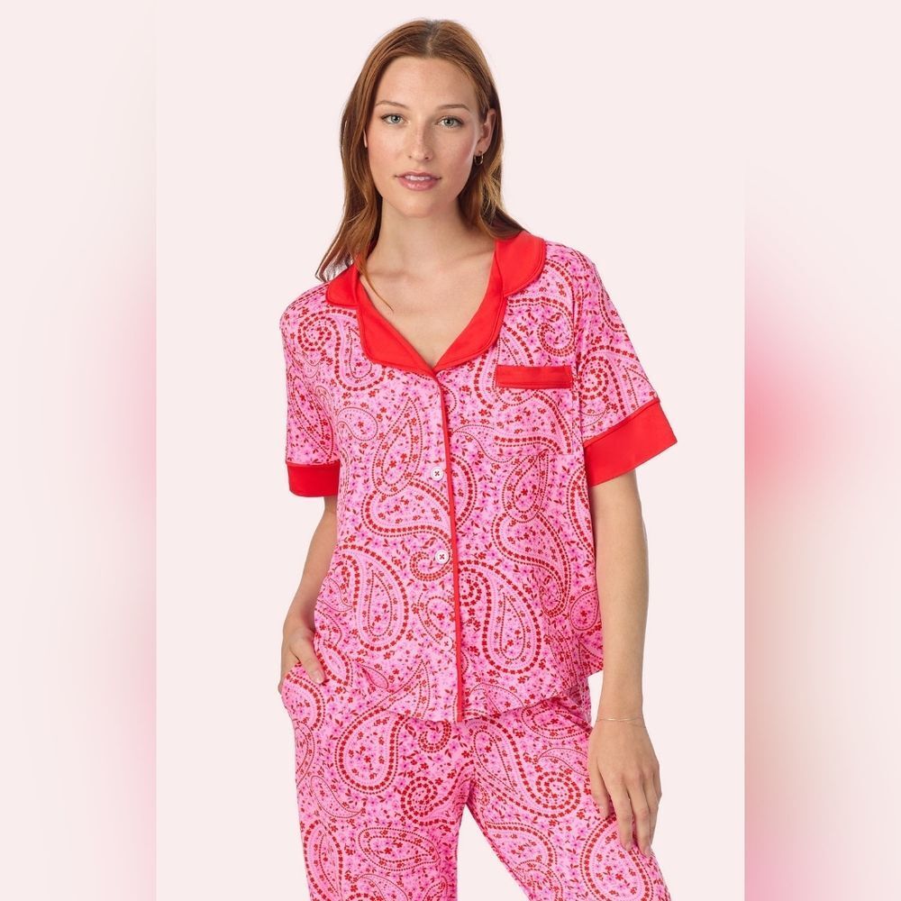 Room Service Sienna Long Knit PJ Set in Pretty in Pink Size Small